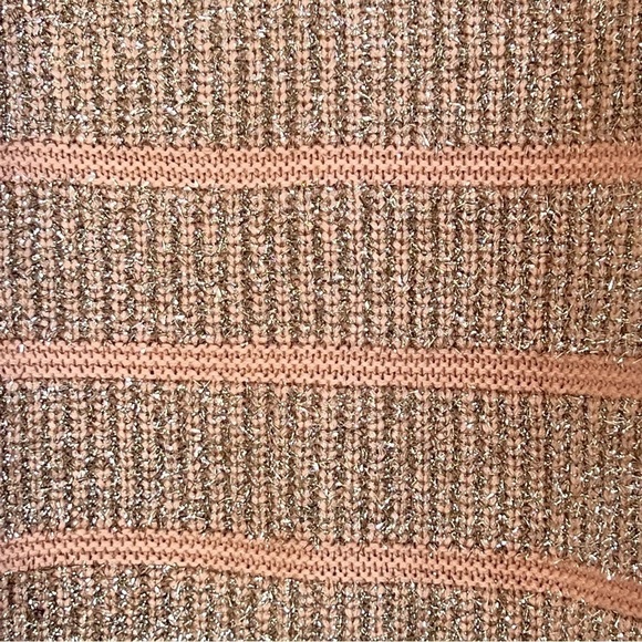 Moth pink and gold stripe crew pullover sweater - Picture 4 of 7